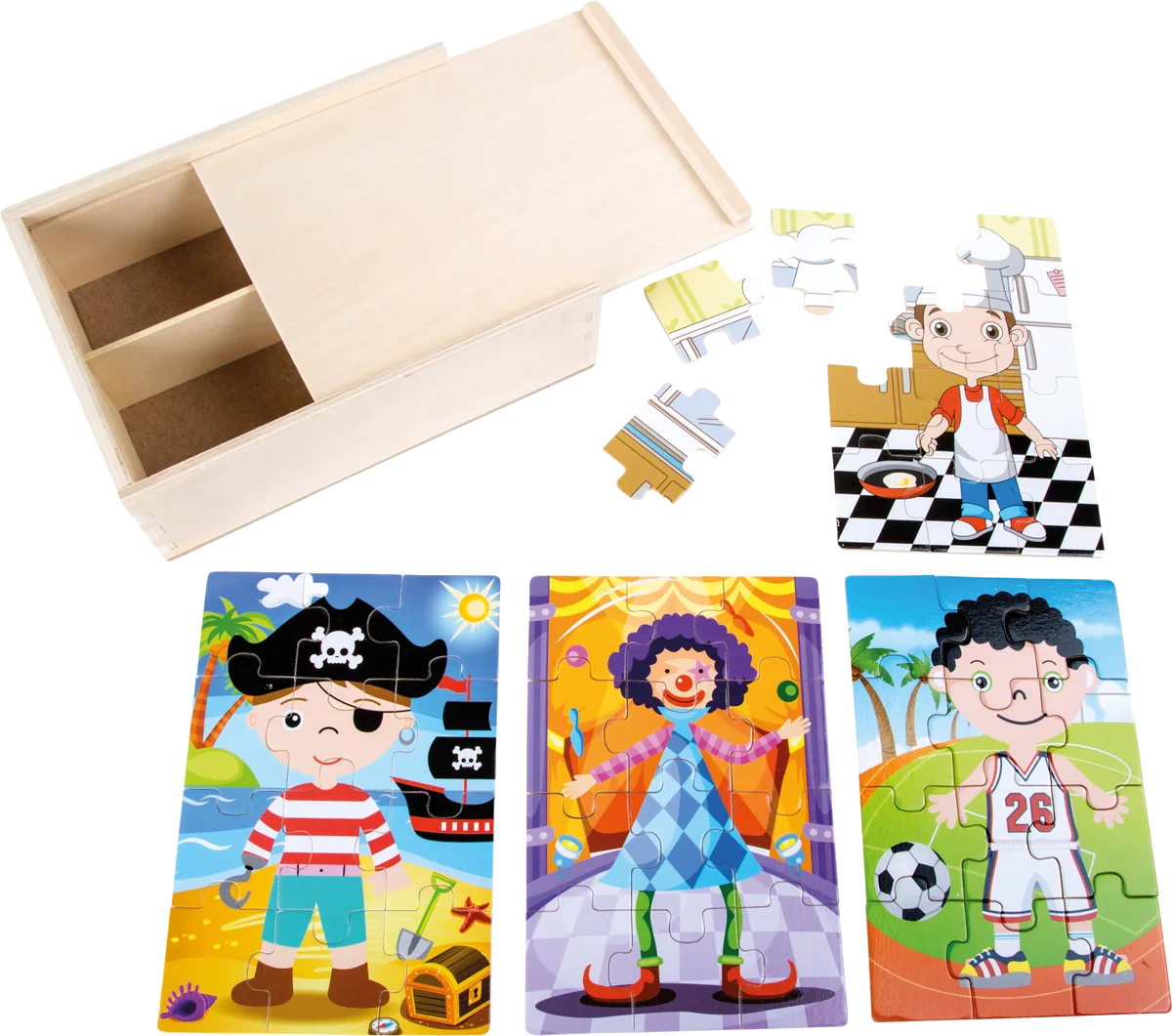 small foot Puzzle 4 in 1, Junge und Kostüme - Bild 1