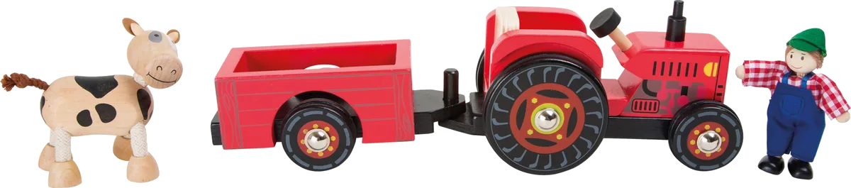 small foot Traktor mit Anhänger, Bauernhof - Bild 1