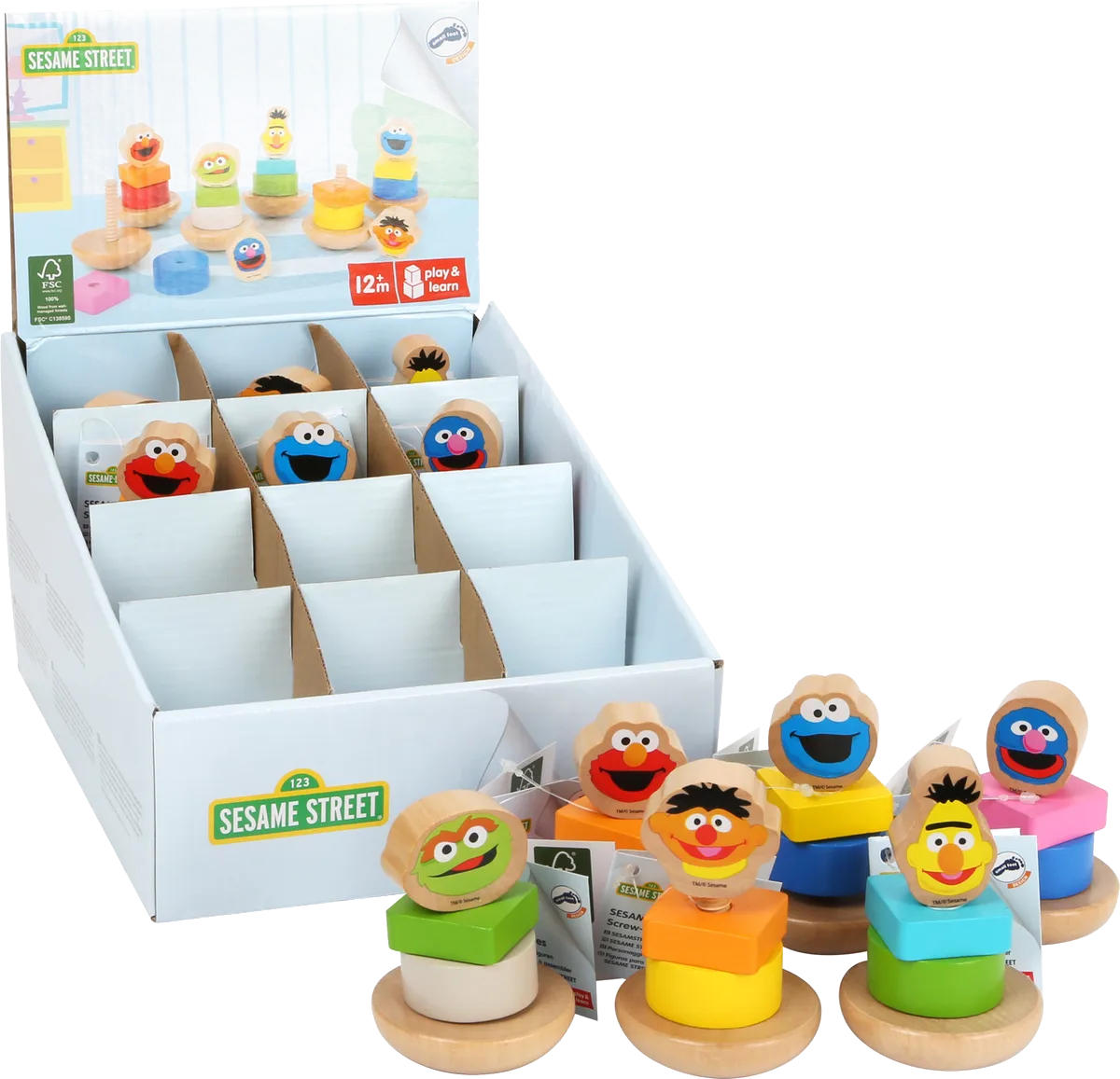 small foot Display Schraubfiguren (12 Stk.), SESAME STREET - Bild 1