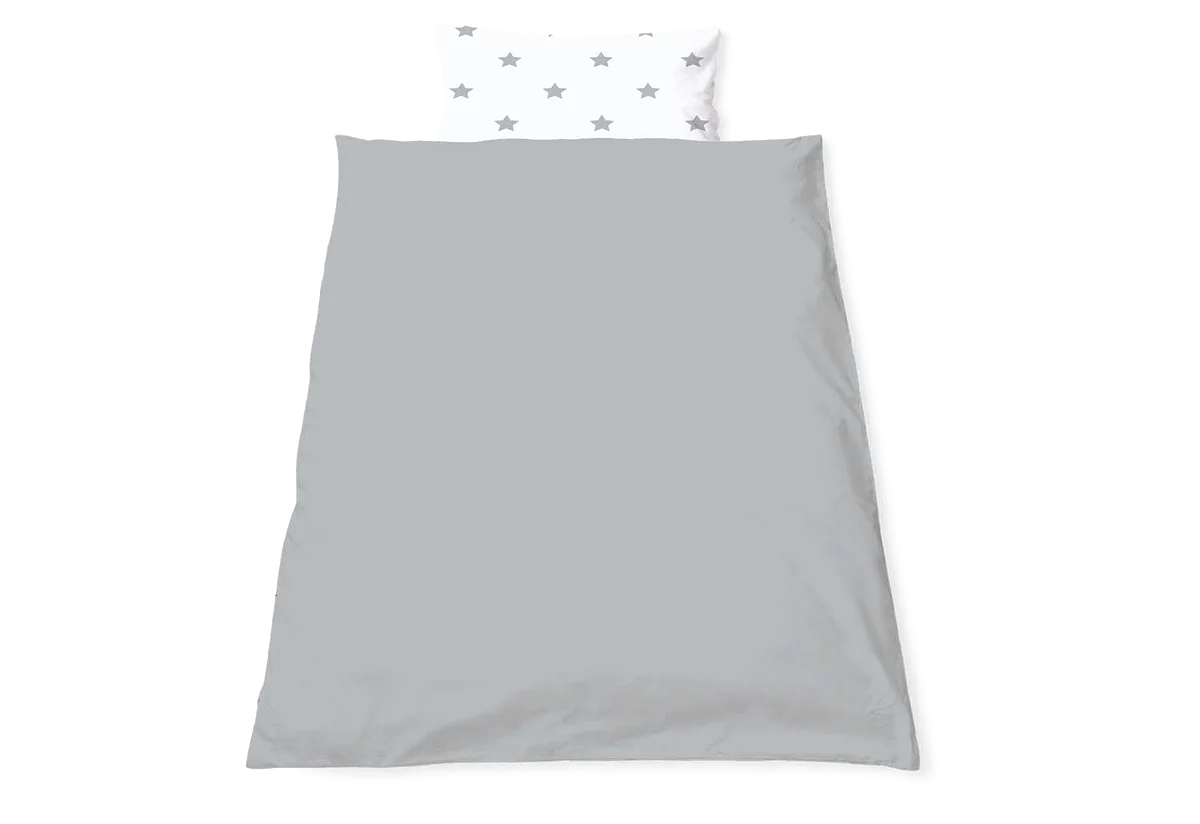 Pinolino Junior Bettwäsche wendbar 100x135 cm, Sterne/Grau - Bild 1