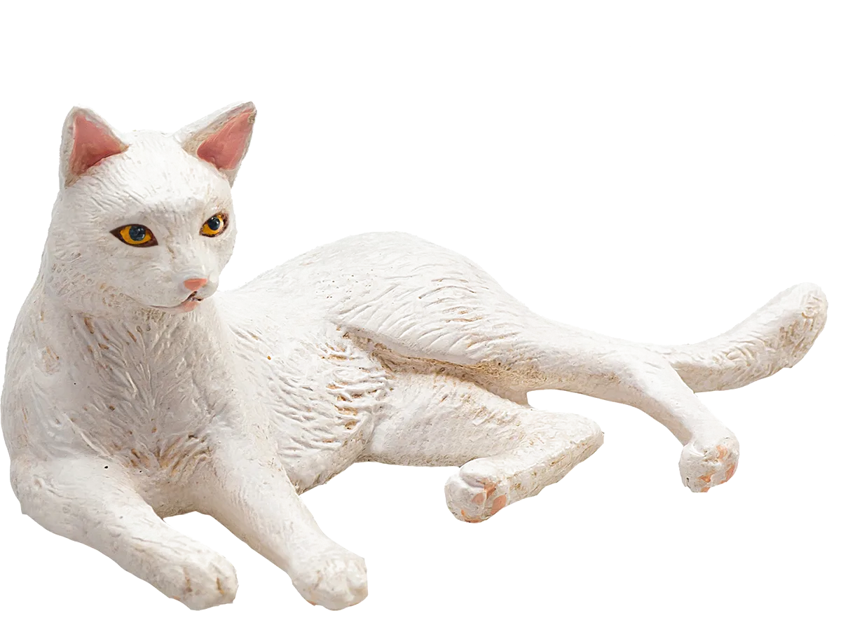 Mojo Katze Liegend, Weiß - Bild 1
