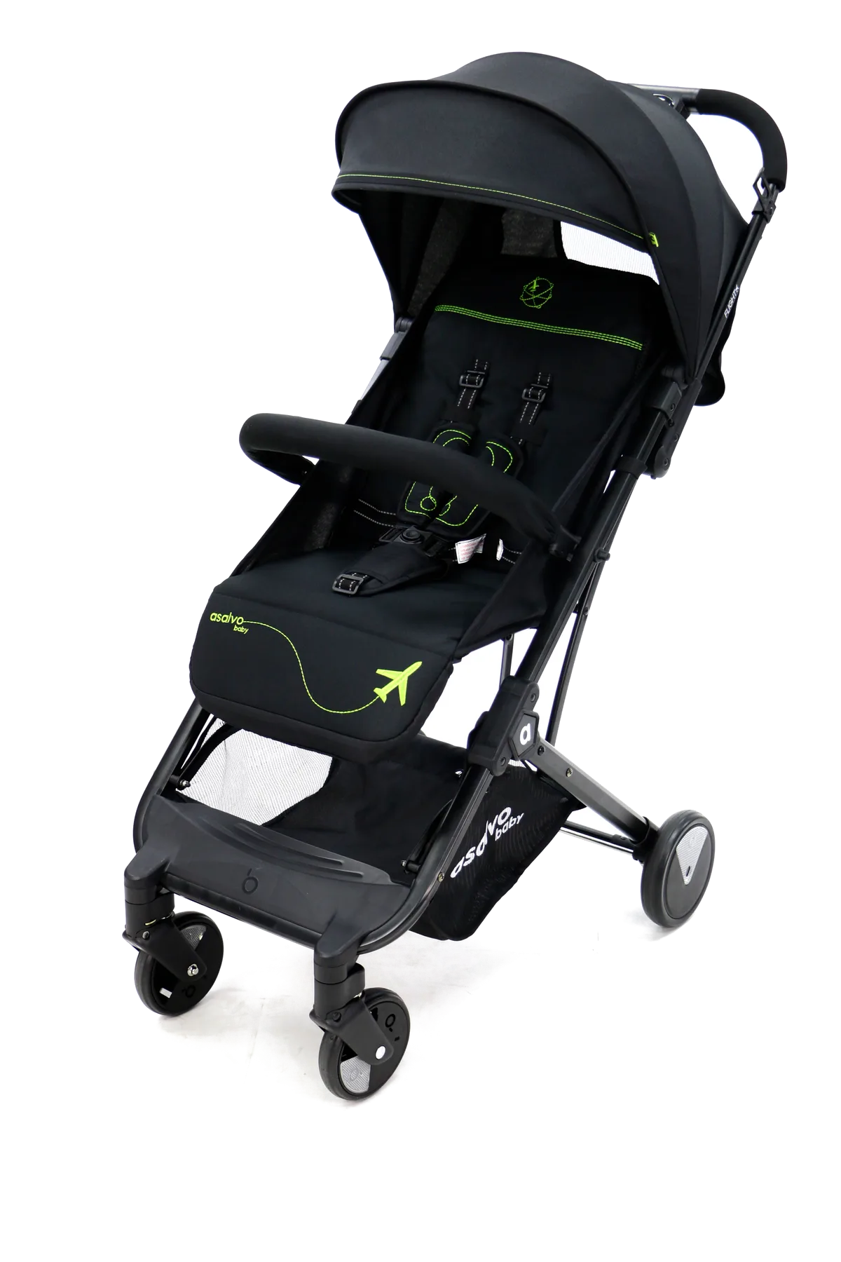 Asalvo Buggy Flight Travel+, Schwarz/Grün - Bild 1