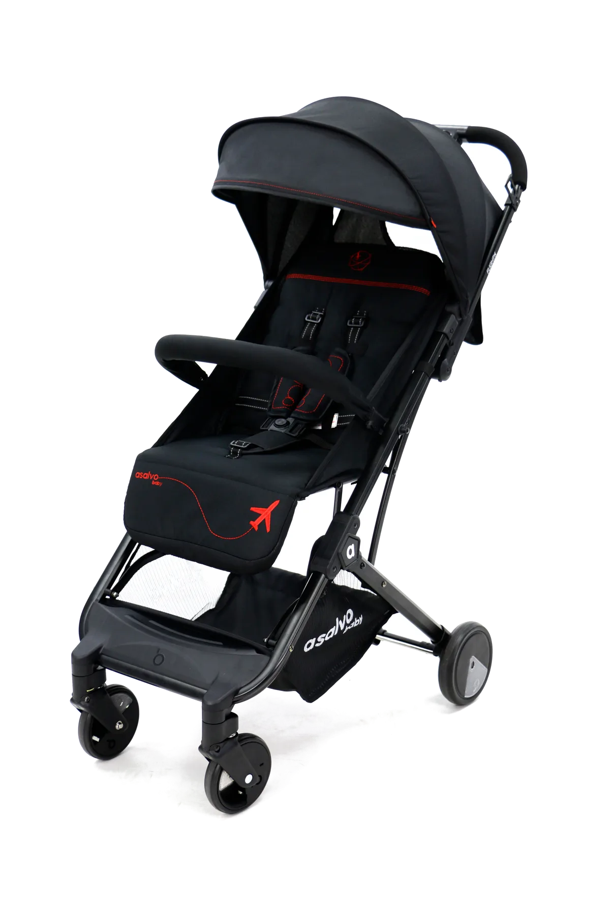 Asalvo Buggy Flight Travel+, Schwarz/Rot - Bild 1