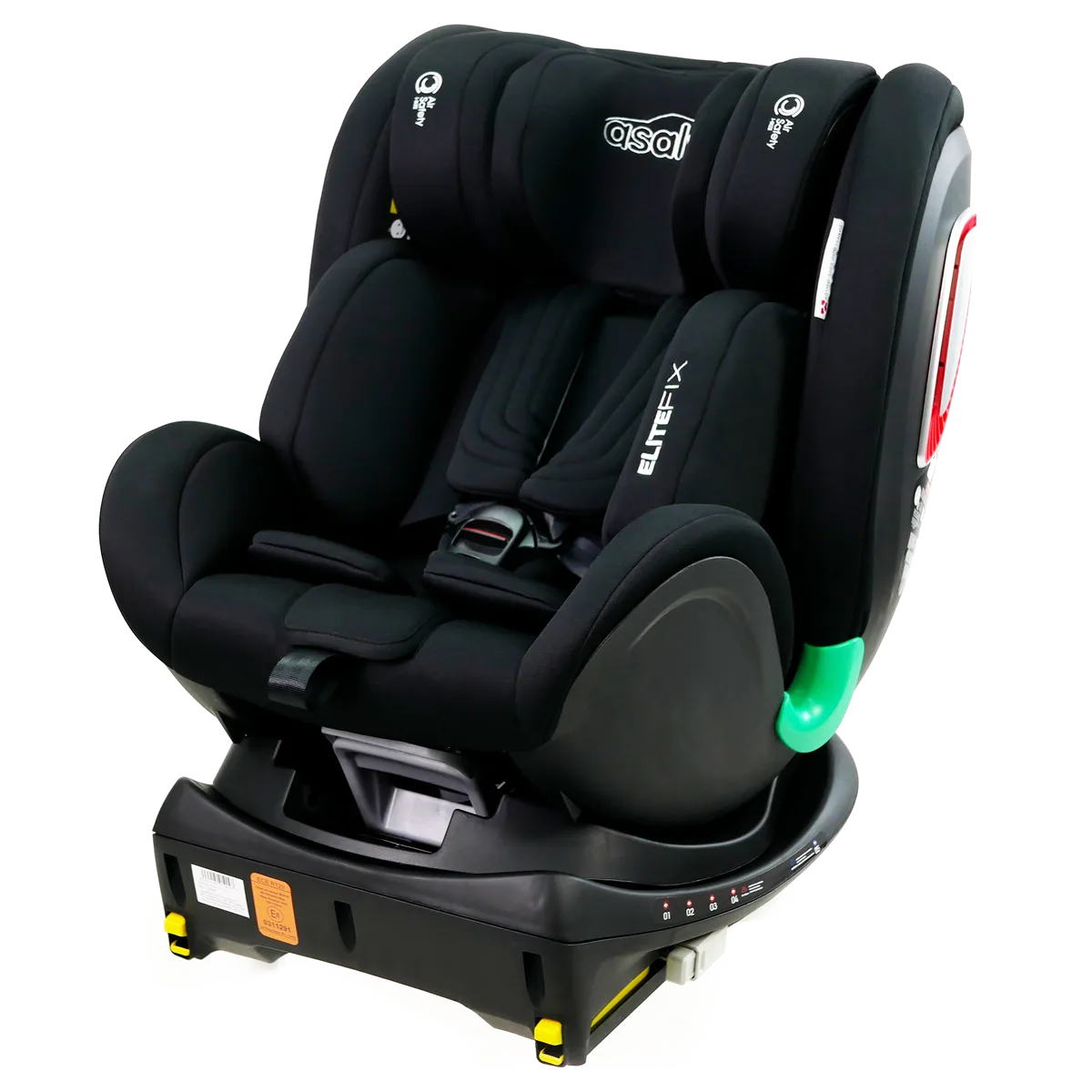 Asalvo Autositz 0-18 kg. und 360-Grad-Drehung, Elite Fix, Schwarz - Bild 1