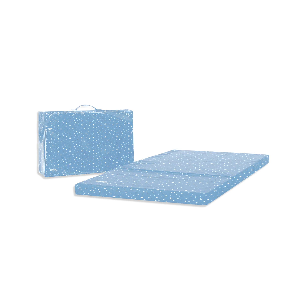 Asalvo Faltmatratze Sterne 120x60x6 cm, Blau - Bild 1