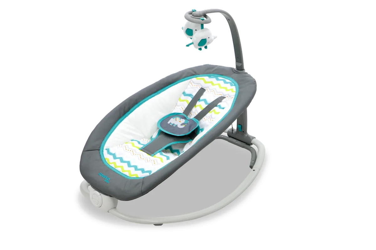 Asalvo Babystuhl/Wippe Fold Elefant, Aqua - Bild 1
