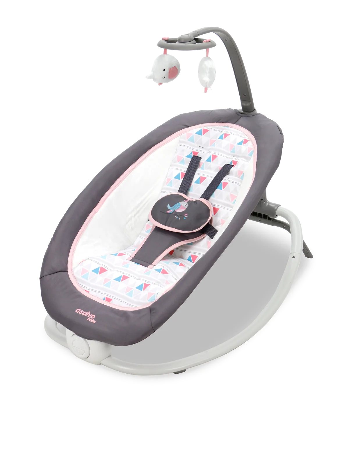Asalvo Babystuhl/Wippe Fold Vogel, Pink - Bild 1