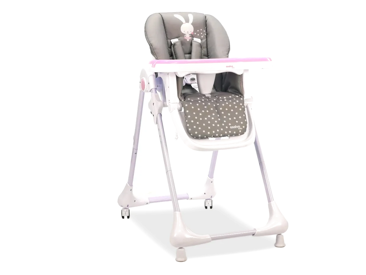 HIGH CHAIR WITH WHEELS BABY RABBIT PINK - Bild 1