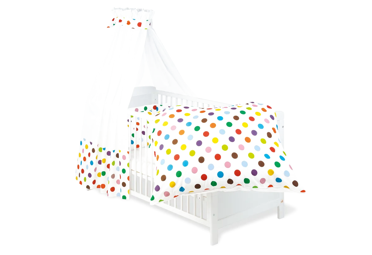 Pinolino Textil Zubehör für Babybetten, 4 Teile, Gepunktet - Bild 1