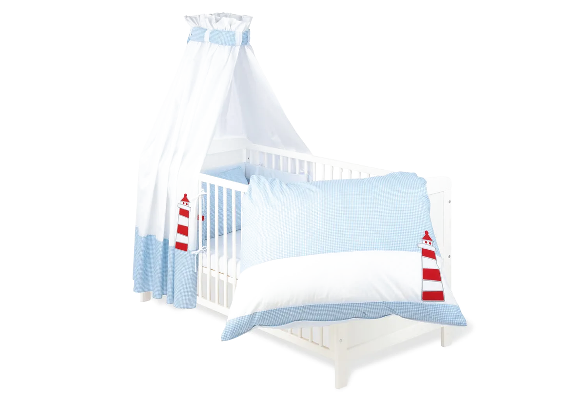 Pinolino Textil Zubehör für Babybetten, 4 Teile, Schiff Ahoi - Bild 1
