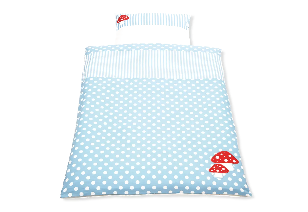 Pinolino Junior-Bettwäsche 100x135/40x60cm, Glückspilz/Hellblau - Bild 1