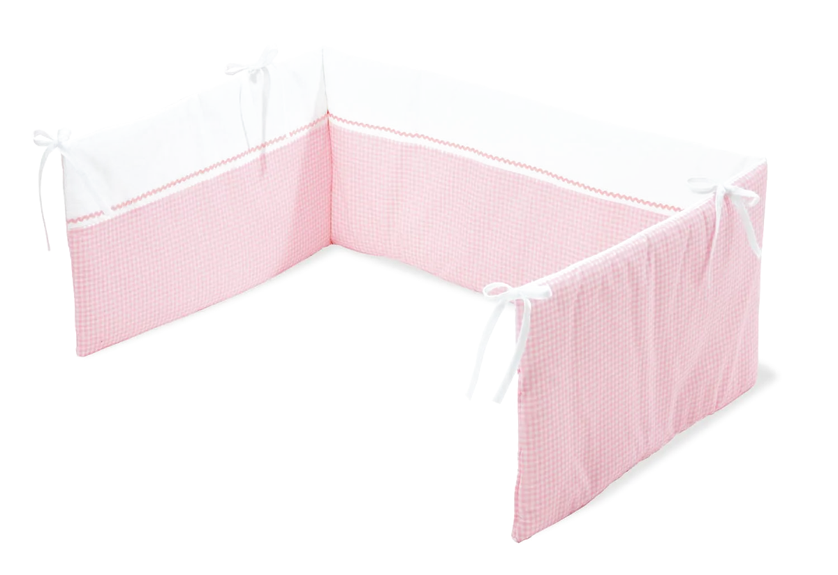 Pinolino Bettbegrenzung für Babybett 165x28cm, Vichy Caro/Rosa - Bild 1