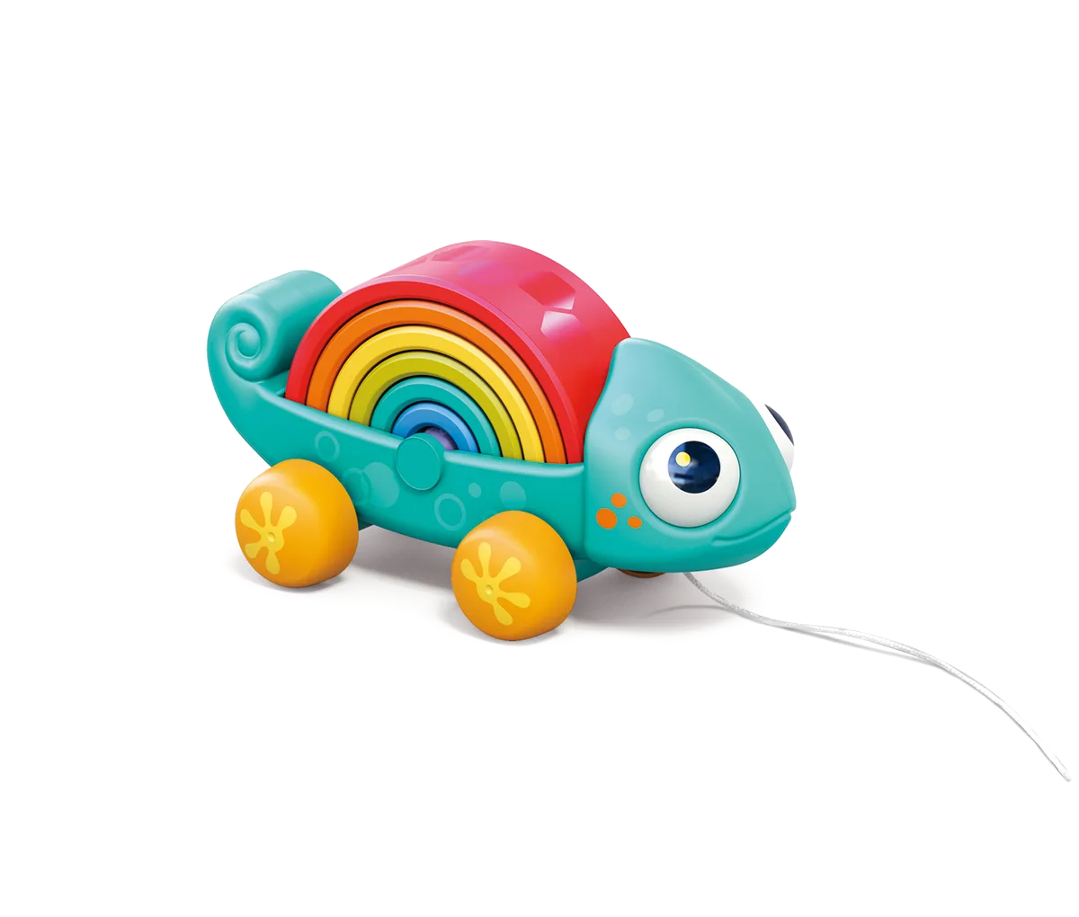 Kinder and Kids Ziehtier, Regenbogen-Chamäleon mit Mehrfachfunktion - Montessori-Prinzip - Bild 1