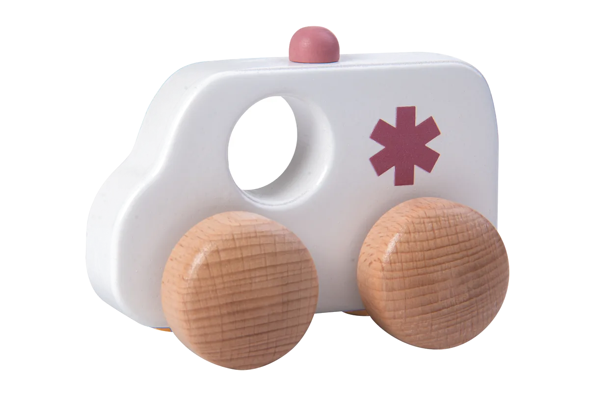 Kinder and Kids Greifspielzeug Krankenwagen, Weiß - Bild 1