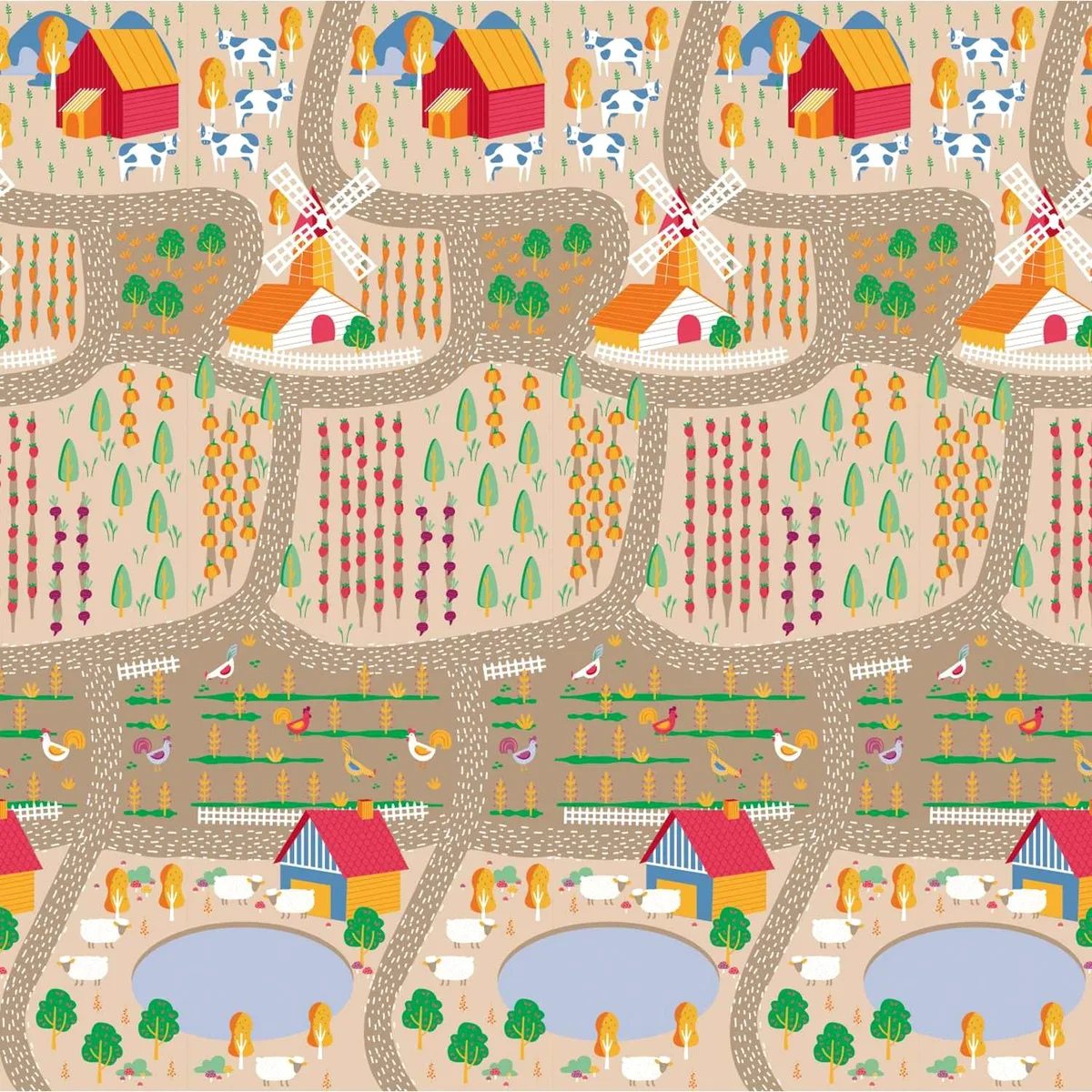 Asalvo Spielmatte 200 x 180 cm, Land / Stadt - Bild 1