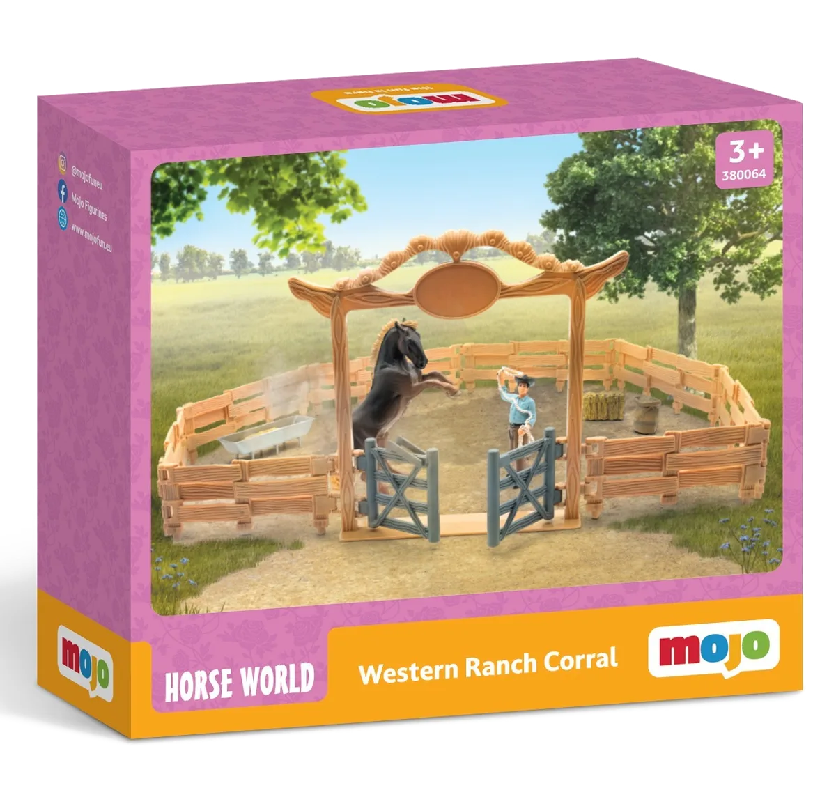Mojo Western-Ranch Tiergehege mit Cowboy (14-teilig), Landleben - Bild 1