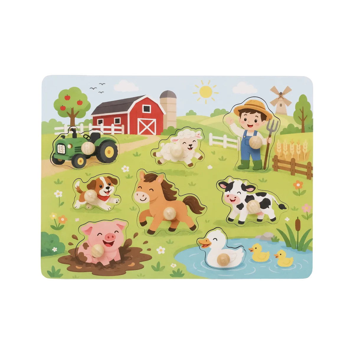 Kinder and Kids Flachpuzzle - Bauernhoftiere - Bild 1