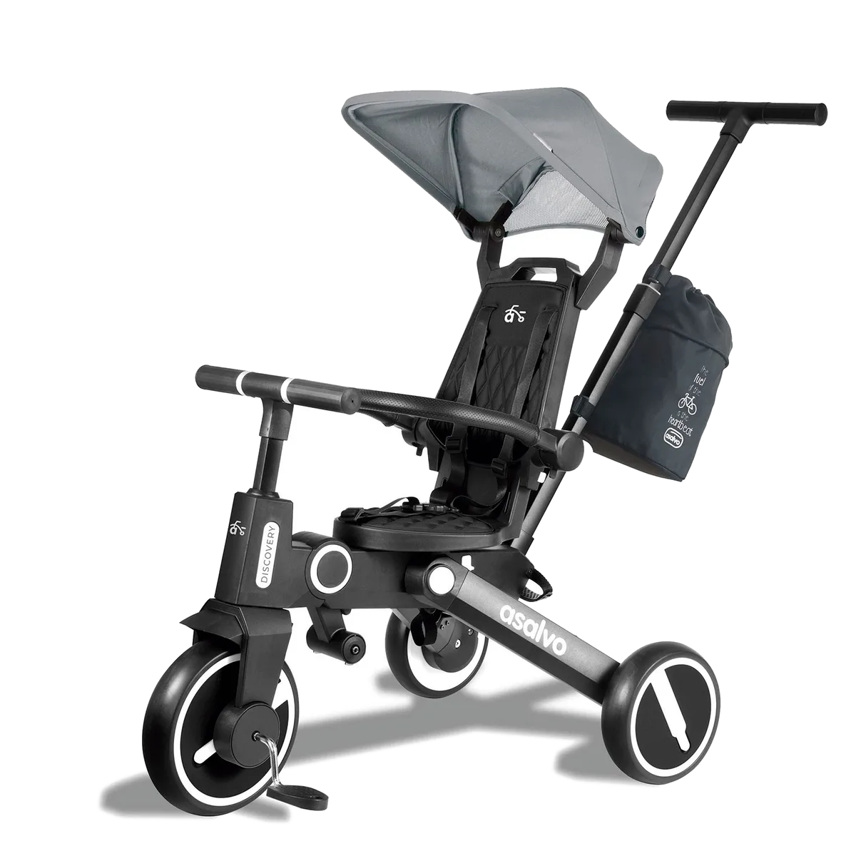 Asalvo Tricycle Discovery with diaper bag, gray - Bild 1