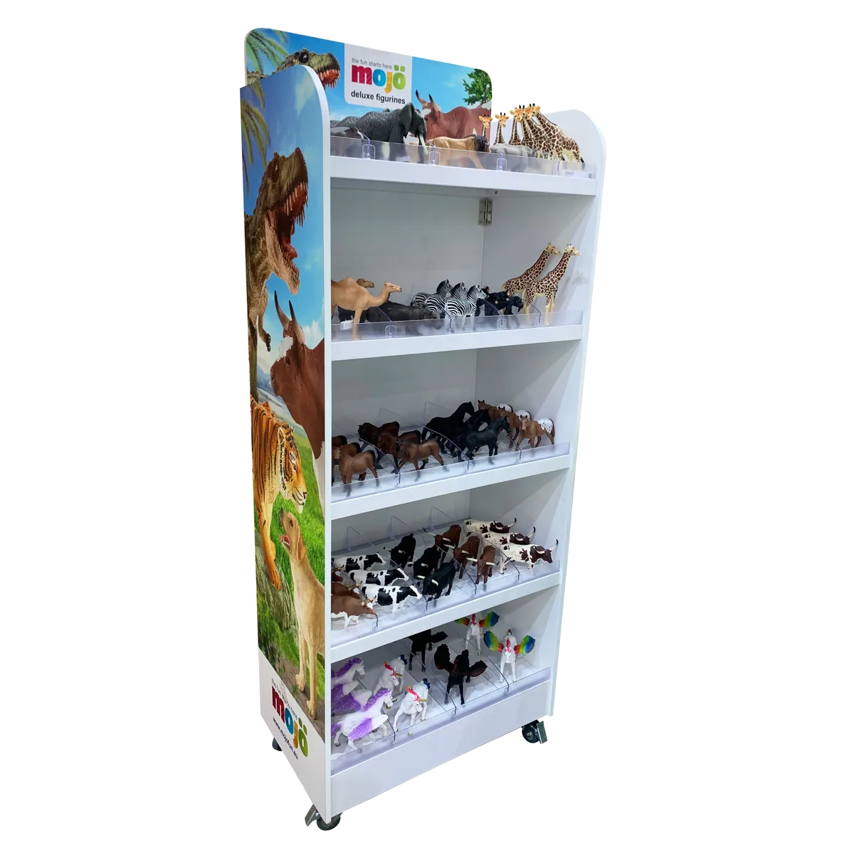 Mojo 62cm White Folding floor display with dividers and wheels - Bild 1