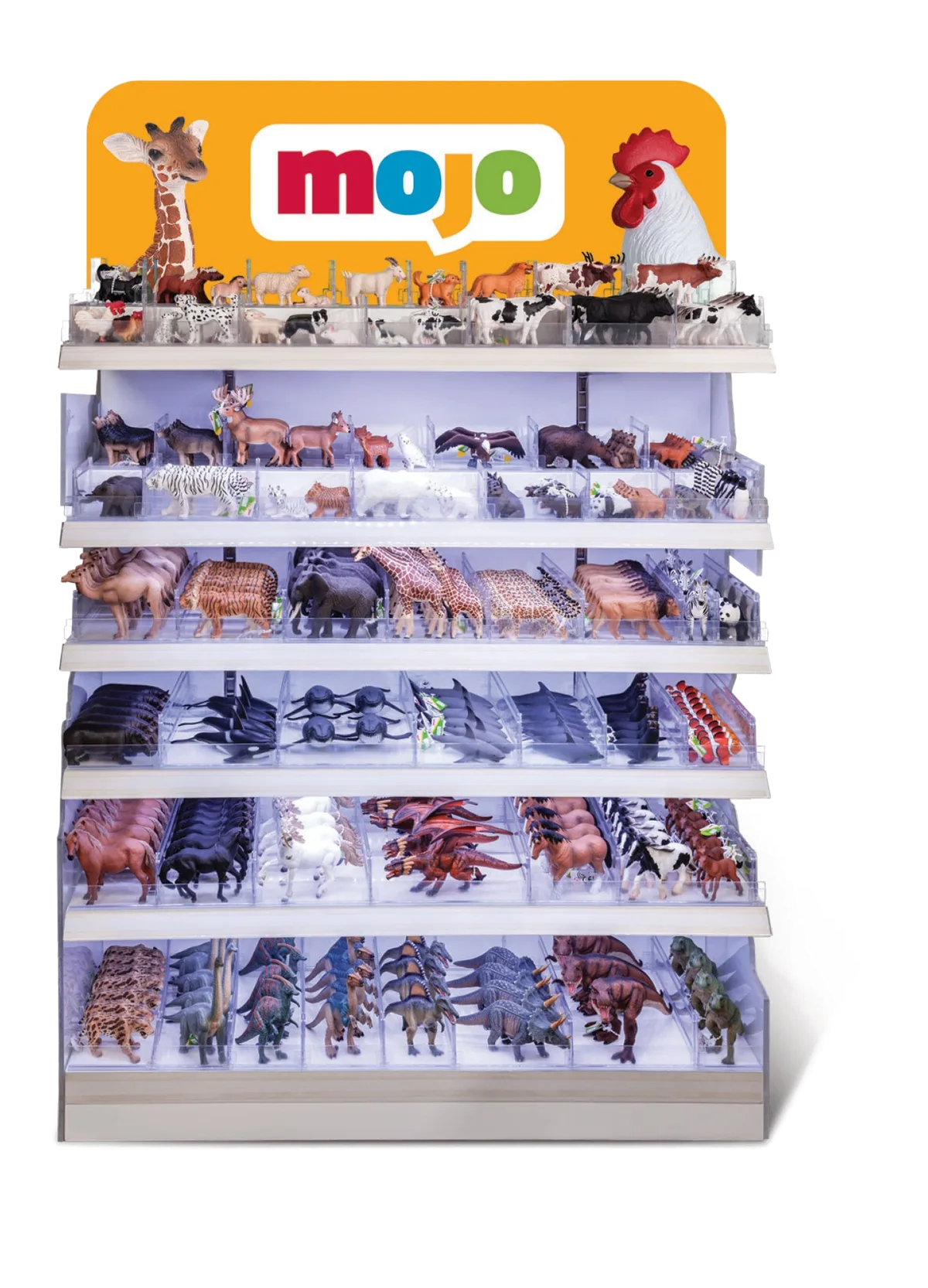 Mojo 1 meter LED Light up Display unit with dividers and wheels. - Bild 1