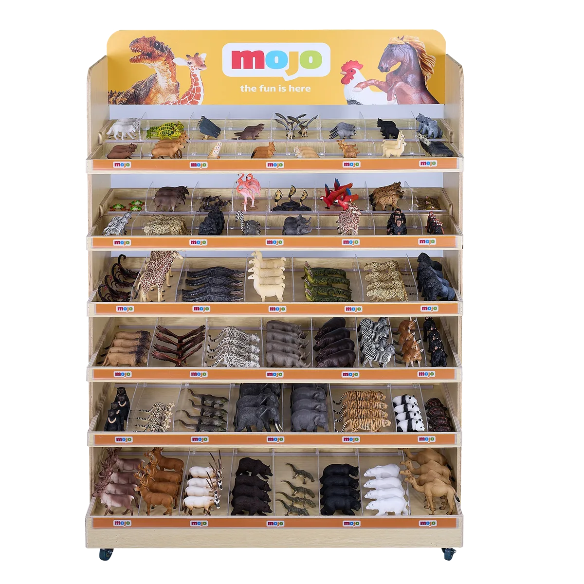 Mojo 73 cm Wooden Display with dividers and wheels - Bild 1